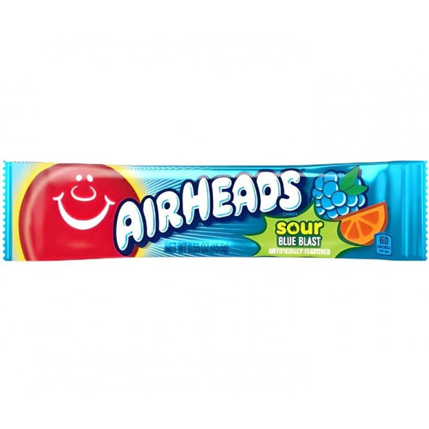 Airheads Sour Blue Blast - Caramella gommosa gusto Lampone Blu