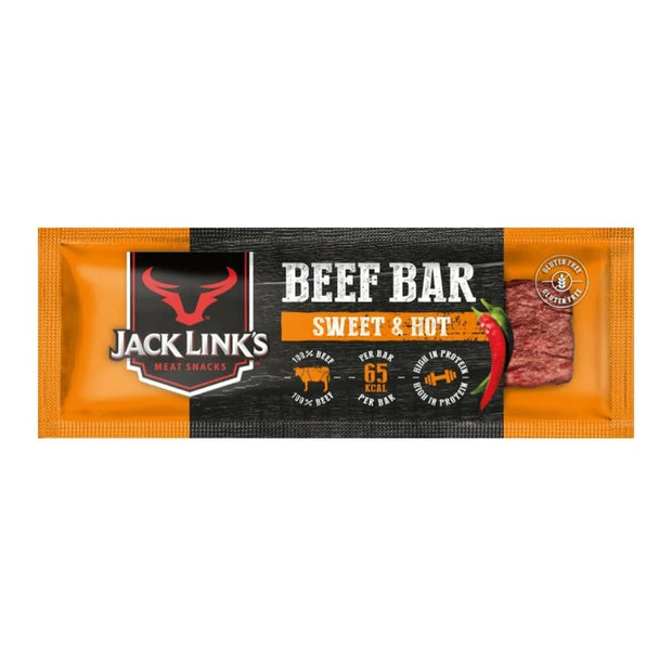 JACK LINK'S BEEF BAR SWEET & HOT 23g - barretta di carne essiccata Piccante