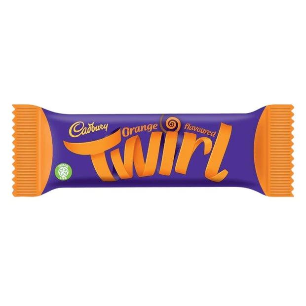 Cadbury Twirl Orange - barrette di cioccolato all'arancia da 43g