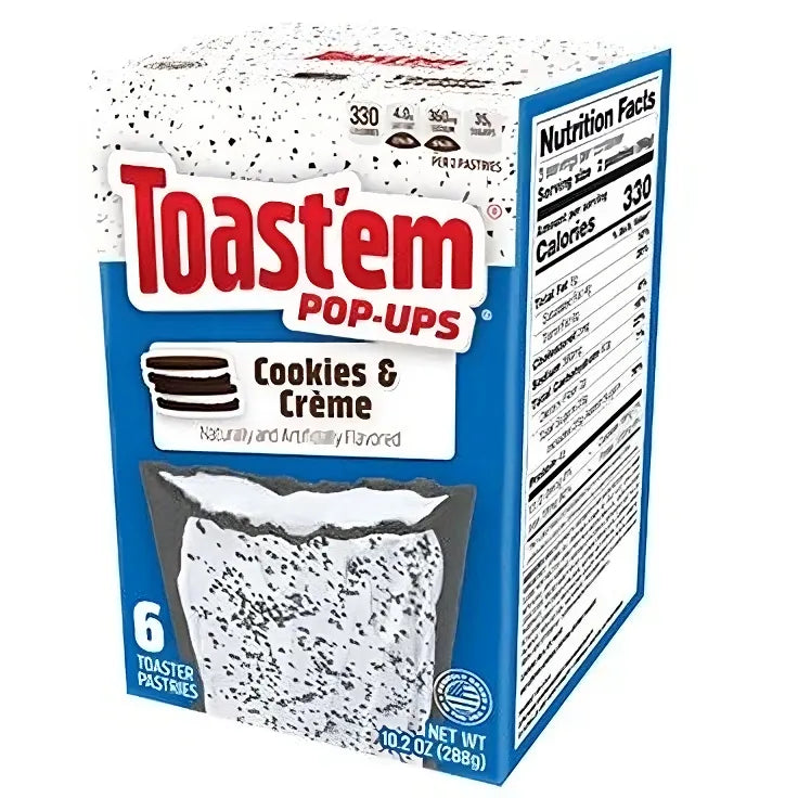 TOAST'EM Pop-Ups Cookie & Cream - Fette di Biscotto Gusto Oreo