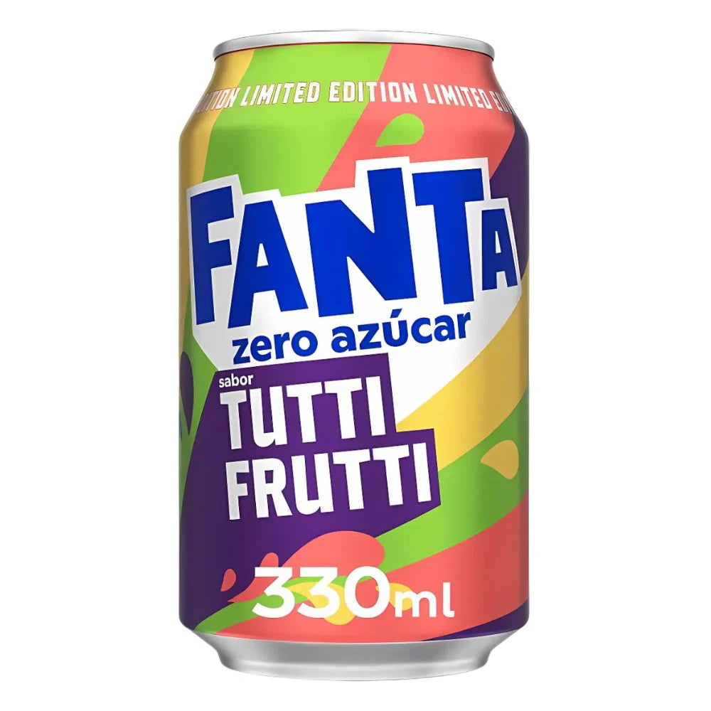 Fanta Tutti Frutti Zero Sugar Limited Edition - Bevanda analcolica al gusto tutti frutti 330ml