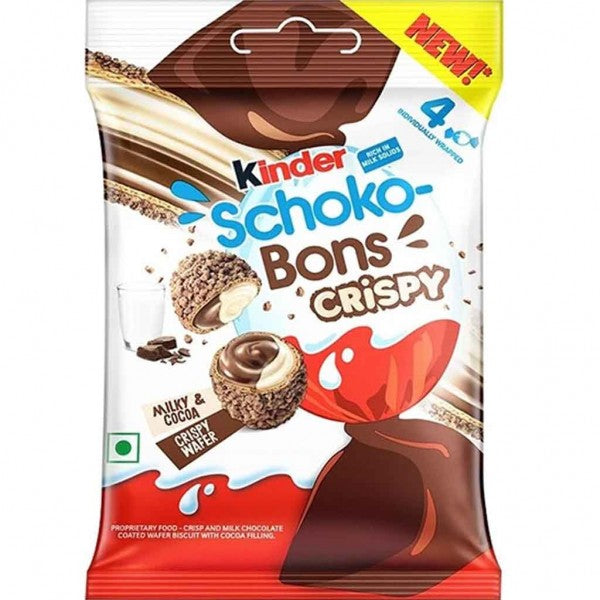 KINDER Schoko-Bons Crispy - ovetti di wafer ripieni di crema al latte e cioccolato