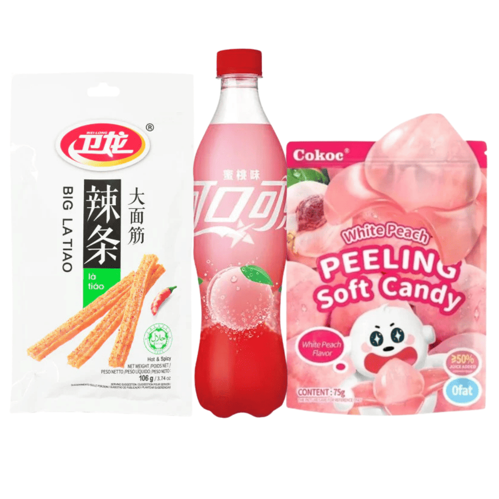 Big La Tiao + Cokoc White Peach + Coca-Cola Pesca