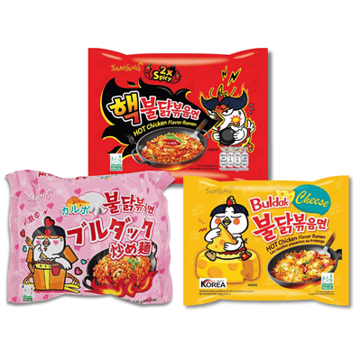 SAMYANG Ramen Hot Chicken Carbonara 130gr + Ramen Chicken Cheese 140gr + Ramen Hot Chicken 2X 140gr