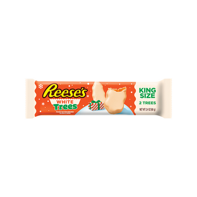 REESE'S TREE PEANUT BUTTER WHITE 68gr - tortina al burro d'arachidi ricoperta di cioccolato bianco a forma di albero
