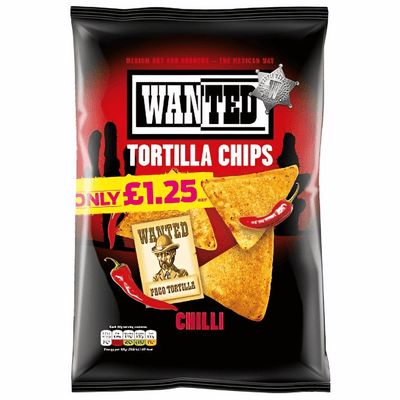 Wanted Tortilla Chips Chili 125gr - Tortilla Chips gusto chili piccante