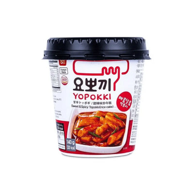 Yopokki Topokki Korean Sweet & Spicy Cup 140gr - Tortino di riso dolce e piccante