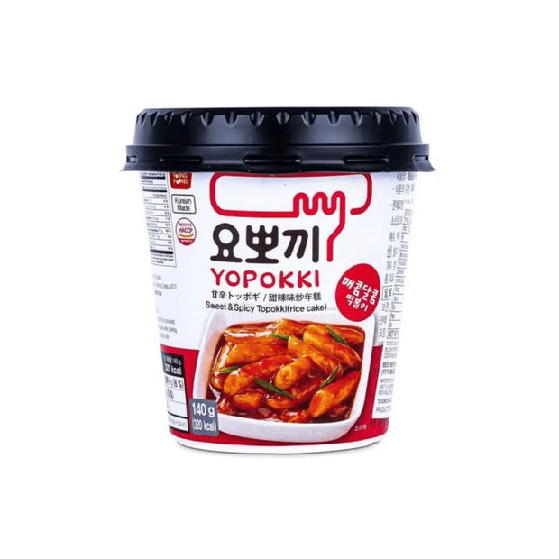 Yopokki Topokki Korean Sweet & Spicy Cup 140gr - Tortino di riso dolce e piccante