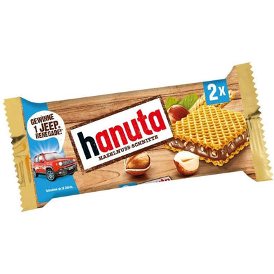 FERRERO Hanuta Haselnuss Schnitte 44gr - Wafer Croccanti Ripieni di crema di nocciola