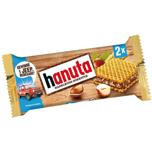 FERRERO Hanuta Haselnuss Schnitte 44gr - Wafer Croccanti Ripieni di crema di nocciola