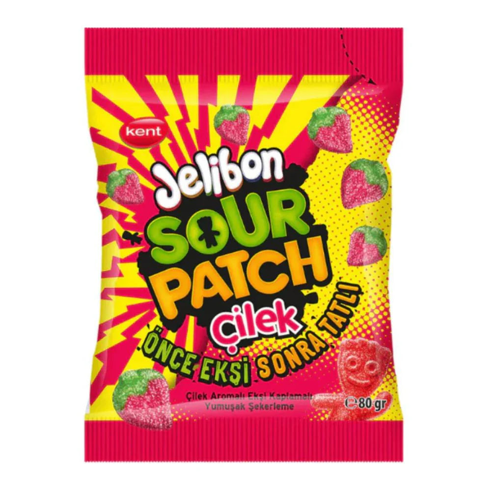 Jelibon Sour Patch Cilek - caramelle gommose gusto di fragola 80g