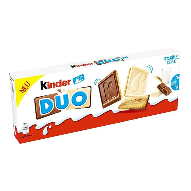 Kinder Duo - 12 biscotti ricoperti da cioccolato bianco e cioccolato al latte 150g