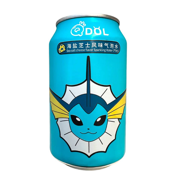 Qdol Pokemon Vaporeon Bevanda Gassata al Formaggio e al Sale Marino 330ml (Scaduta)(Solo per collezione)