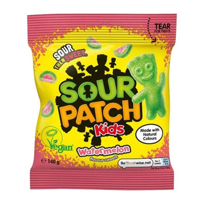 SOUR PATCH KIDS WATERMELON 130gr - caramelle aspre ricoperte di zucchero gusto anguria