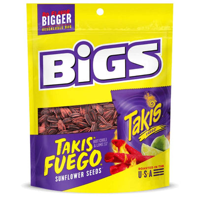 BIGS SEEDS TAKIS FUEGO 152g - semi di girasole tostati gusto patatine piccanti Takis