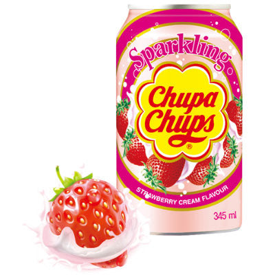 CHUPA CHUPS SPARKLING WATER STRAWBERRY 345ml - bibita frizzante gusto fragola