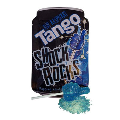 TANGO SHOCK ROCKS BLUE RASPBERRY - lecca lecca con polverina frizzante gusto lampone blue